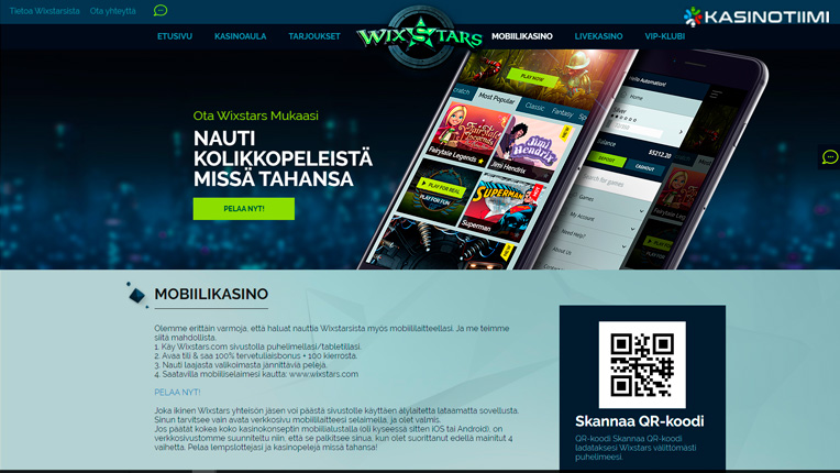 Wixstars Casino - Mobiilikasino